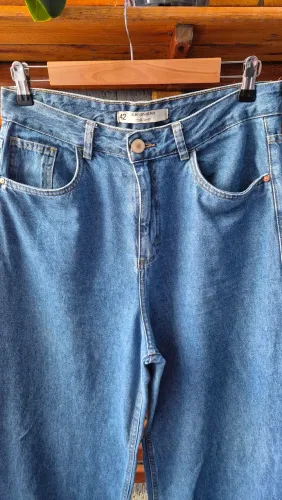 Calça jeans feminina wide leg tam 42