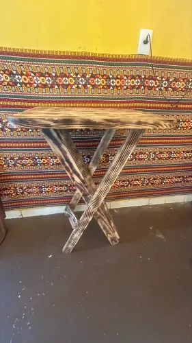 Mesa Bistrô Dobrável de Pinus - Madeira Rústica
