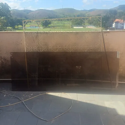 Porta  de blindex 80 fume /grade 150x150 cm