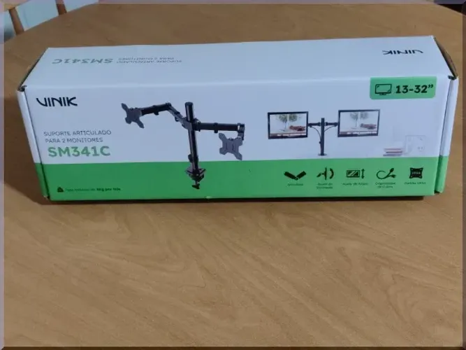 Suporte Ajustável para Mesa com Dois Monitores de 13" a 27" Pronta entrerga