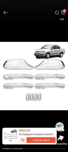 Vendo kit aplique cromado retrovisor e porta