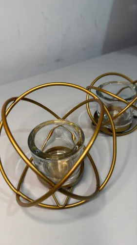 Conjunto castiçal gold PREMIUM