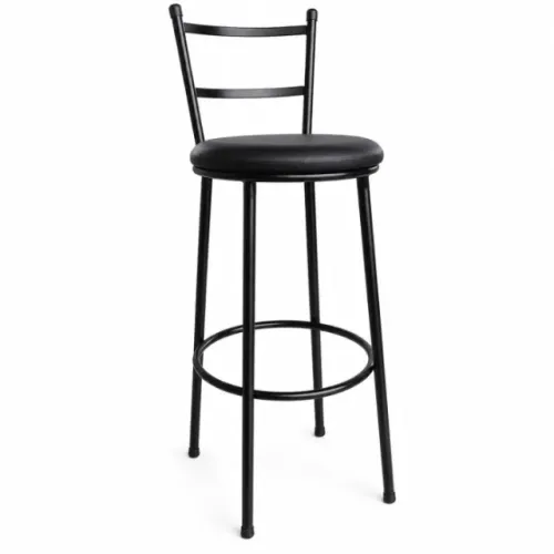 Banqueta Alta Cozinha Americana Gourmet Acabamento Preto Assento com Espuma Preto