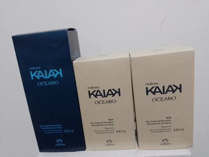 Kit perfume Kaiak Oceano de 100ml, mais dois refil de 100ml