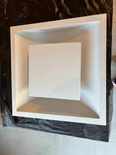 Plafon de embutir 54 x 54 cm para 2 lâmpadas branco