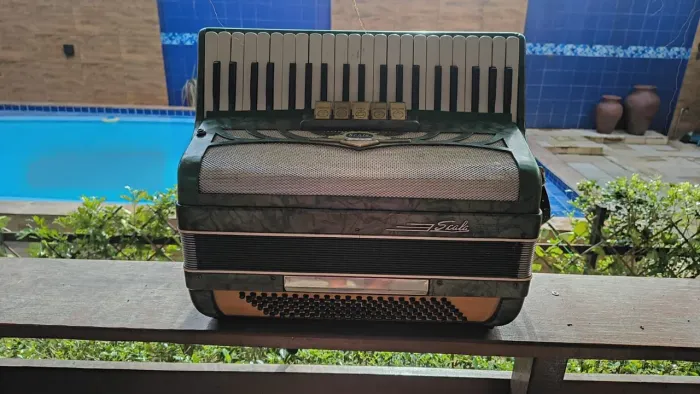ACORDEON SANFONA SCALA 120 BAIXOS TAMANHO GRANDE ELETRIFICADA