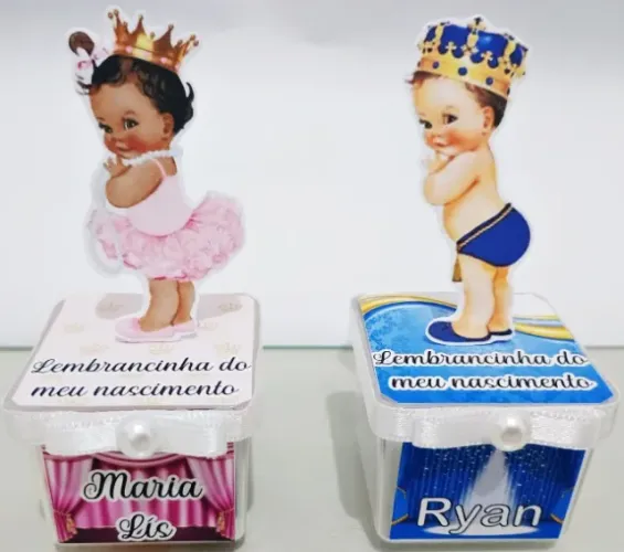 10 Lembrancinhas Maternidade Caixinhas de Acrílico transparente