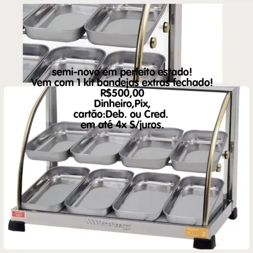 Estufa semi nova em perfeito estado,127v 8 bandejas + 1 kit bandejas extras novo.