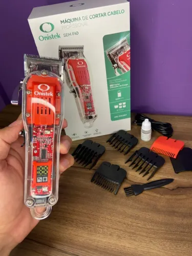 Máquina de Cortar Cabelo Vermelha sem Fio ON-MA301 Onistek an7