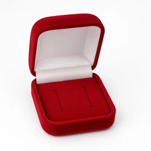 Porta Alianças Caixinha de Veludo Vermelho