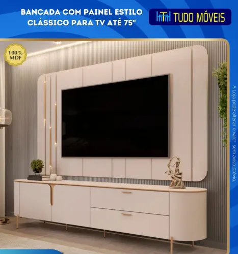 Rack + Painel para TVs até 75 polegadas com led