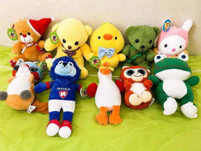 LOTE COM 10 BICHINHOS DE PELÚCIA - NOVOS E COM ETIQUETA