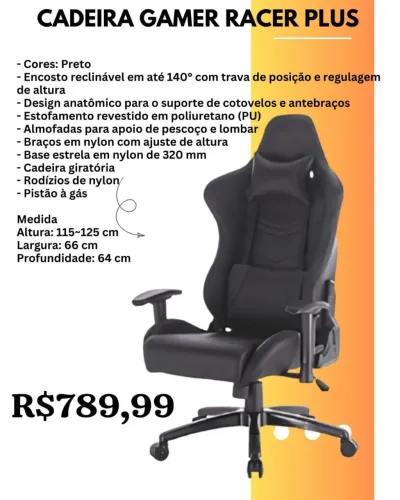 Cadeira Gamer Racer (Pague na entrega)