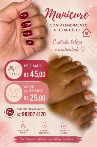 Manicure e pedicure a domicílio