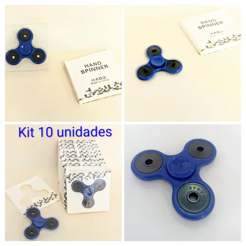 KIT 10 FIDGET HAND SPINNERS- AZUL NA CAIXINHA- ATACADO IDEAL LEMBRANCINHA ANIVERSARIO 