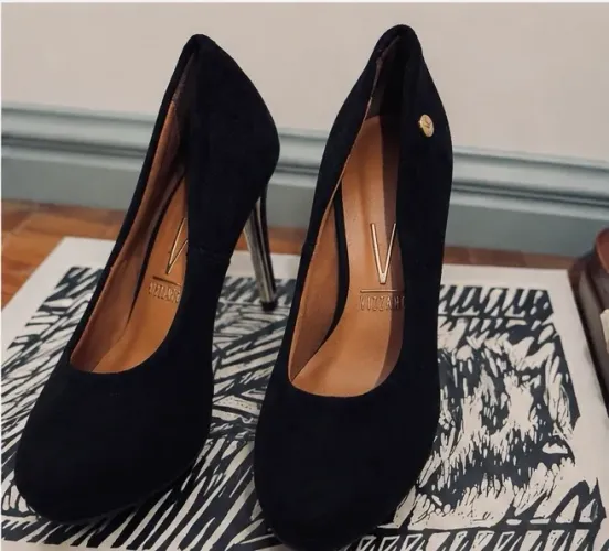 Scarpin Vizzano Preto Salto Alto