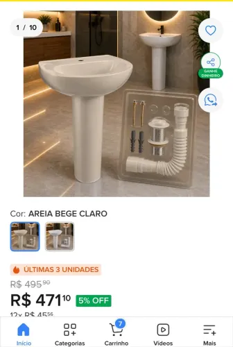 Kit Completo Lavatório Com Coluna