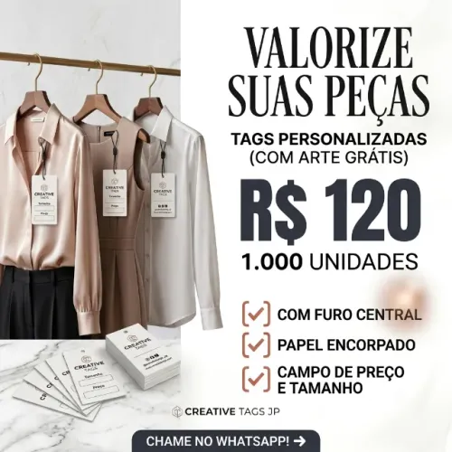 1.000 Tags Personalizadas para Roupas - Arte Grátis