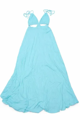 Vestido longo turquesa