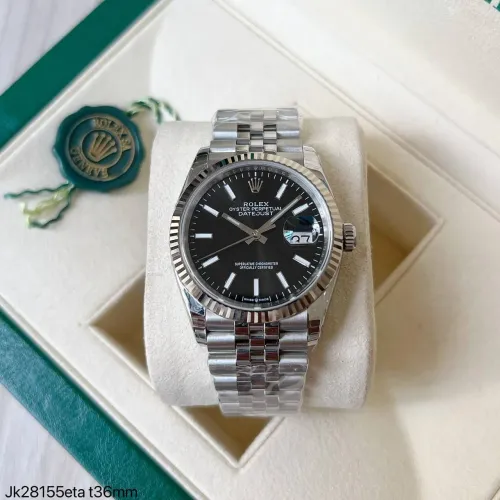 ROLEX DATE JUST / 36 MM/ DIAL PRETO/ JUBILLE/ S.C