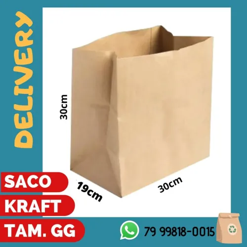 Saco kraft delivery refeição 