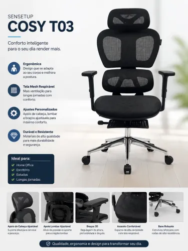 Cadeira ergonômica Sensetup Cosy T03
