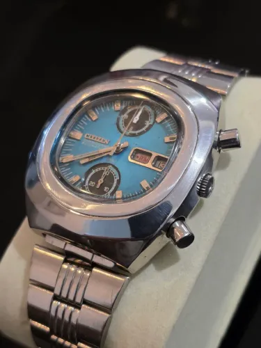 Relógio Cronógrafo Citizen Automático Masculino Raro Modelo Cushion Case Original de 1974