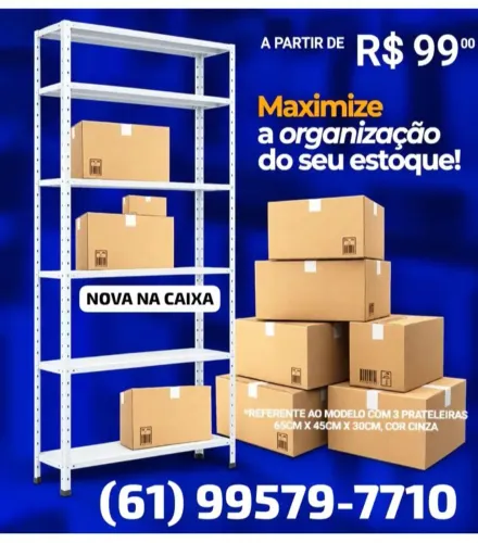 Estantes de Aço a partir de 99,00! Organize o seu espaço