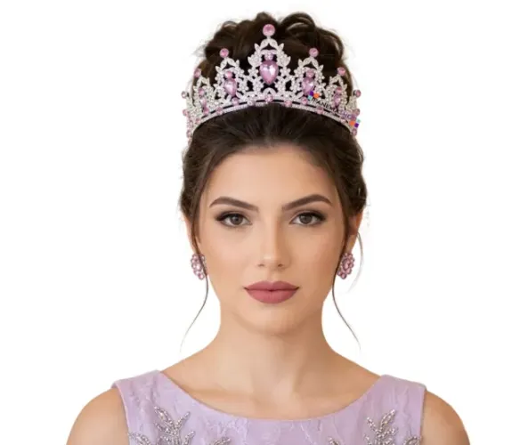 Coroa Rainha Tiara Debutante Daminha Rosa Verde Vermelho Azul