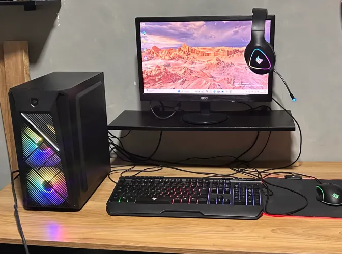     PC Gamer Completo Ryzen 3 12GB SSD + Monitor e Kit Gamer
