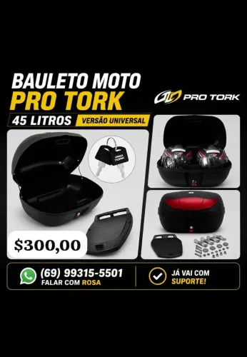 Baú para moto. Suporte universal