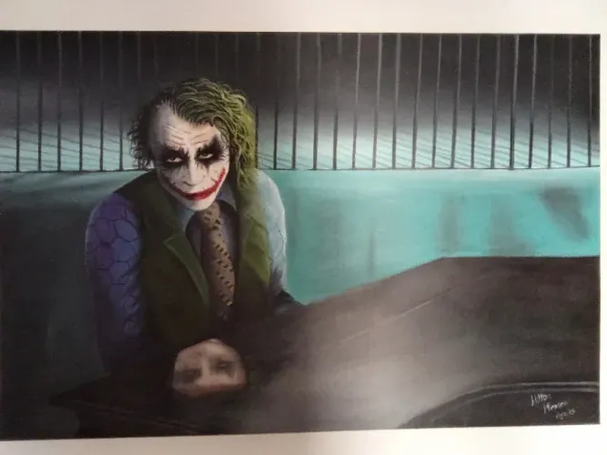Quadro Coringa Heath Ledger Dark Night - Óleo sobre tela