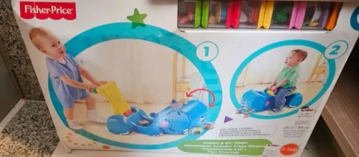Andador na caixa Fisher Price Hipopótamo