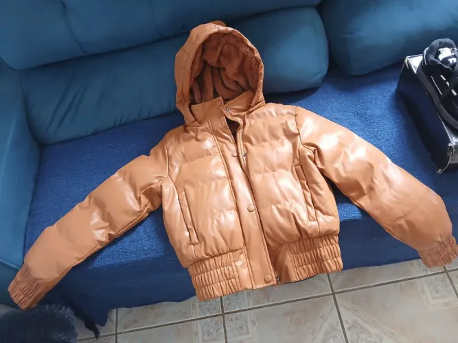Jaqueta puffer de couro