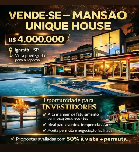 Imóvel para venda possui 1100 metros quadrados com 4 quartos em Águas de Igaratá - Igaratá