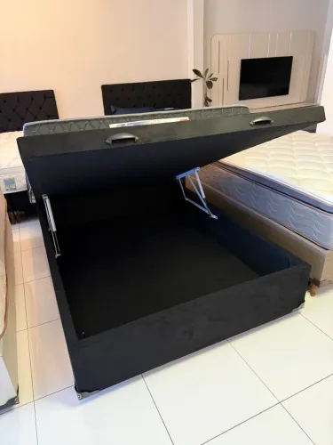 Cama box Casal AG COM COLCHA NOVO E BAÚ - Entrego! 
