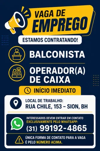 Contrato balconista e operador de caixa