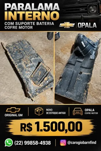 Paralama Interno Com Suporte Bateria GM Chevrolet Opala Novo De Estoque Antigo