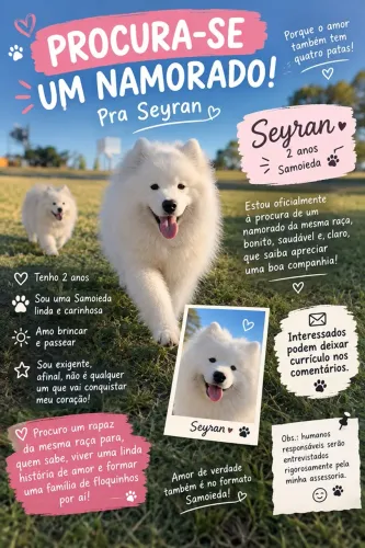 Preciso de um macho samoieda para fazer cobertura