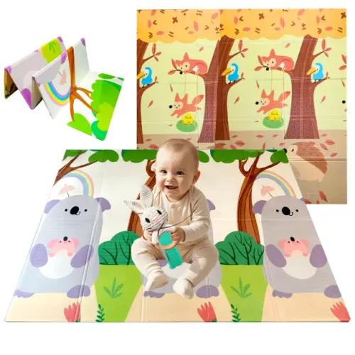 Tapete Tatame Infantil Emborrachado Dobrável Dupla Face 1,80m x 1,50m Novo C/ Peq Avaria