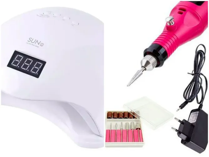 Cabine led UV e lixadeira elétrica de unhas