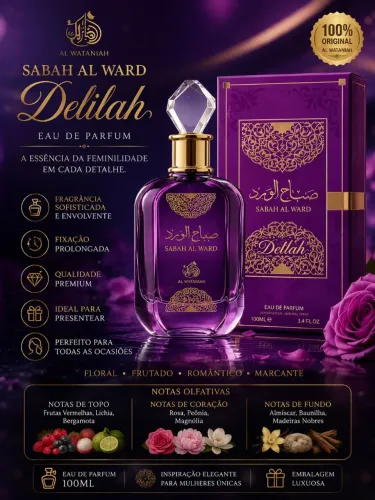 Perfume Al Wataniah Sabah Al Ward Delilah Eau de Parfum 100ml feminino