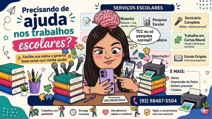 TRABALHOS ESCOLARES E ACADÊMICOS 