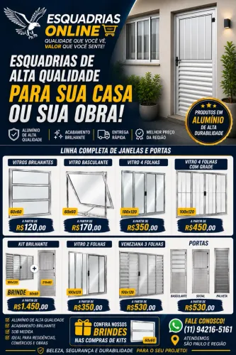 Esquadrias online os melhores preços em portas e janelas novas com peça aparti de R$120