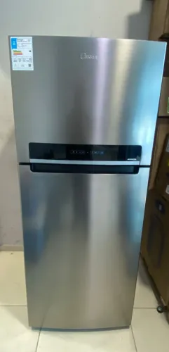 GELADEIRA INVERTER DUPLEX 473 L INOX MIDEA( SEMI NOVA EXTRA, 12X R$ 215 E 1 ANO DE GARANTI