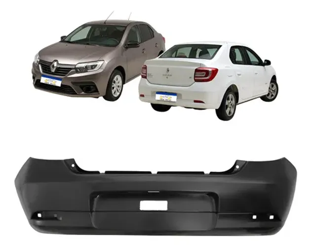 Parachoque Traseiro Renault Logan 2013 A 2023 C/ Furo Placa