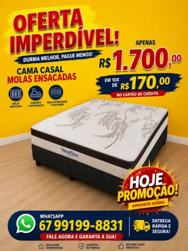 Cama casal Molas ensacadas preço de fábrica entrego hoje