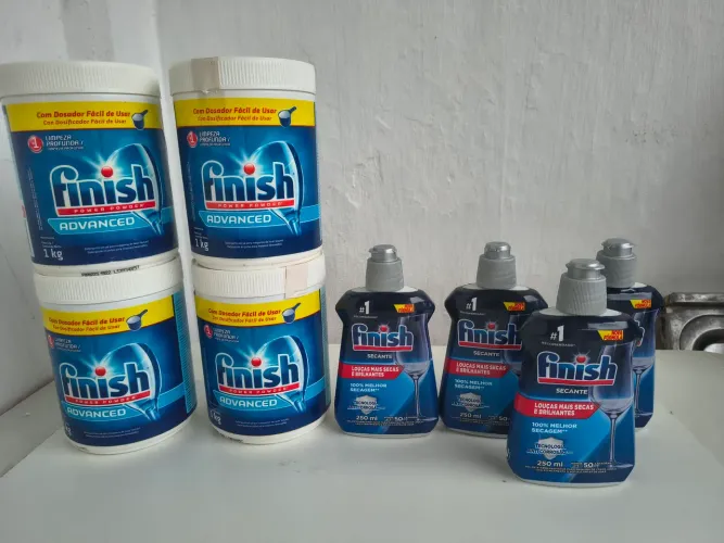Finish 4 unidades de 1 kg e 4 secador finish 250 ml
