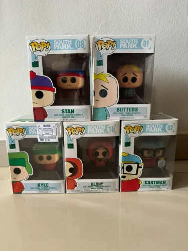Funko Pop do South Park (Kyle, Butters, Stan, Cartman e Kenny)