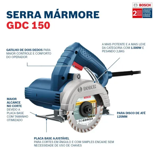 Serra mármore gdc 150 Bosch lacrada